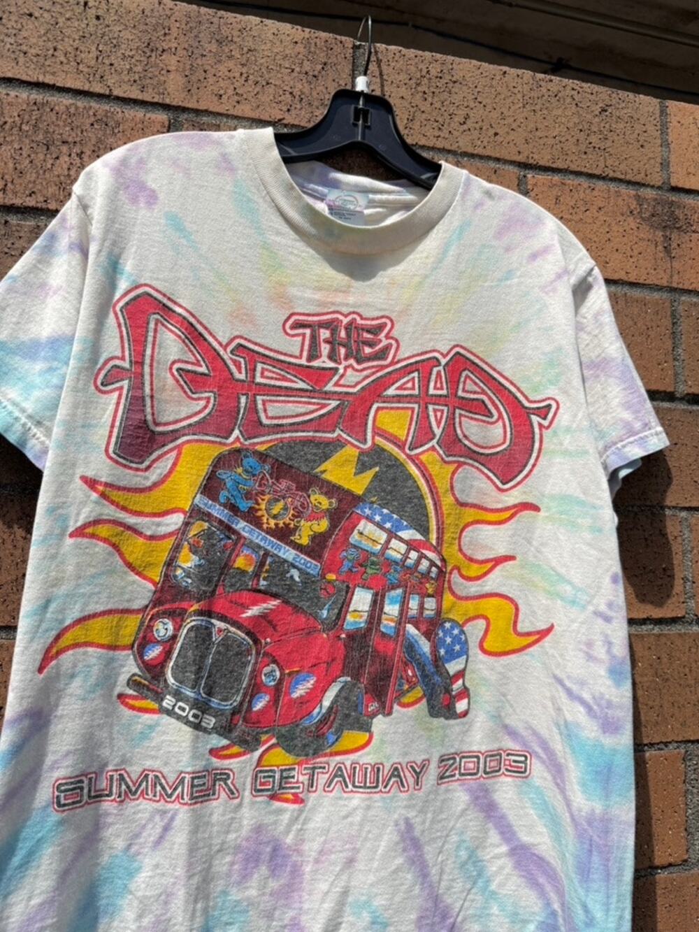 2003 Grateful Dead Summer Getaway Tour Y2K Vintage Tie Dye Tee Shirt Furthur
